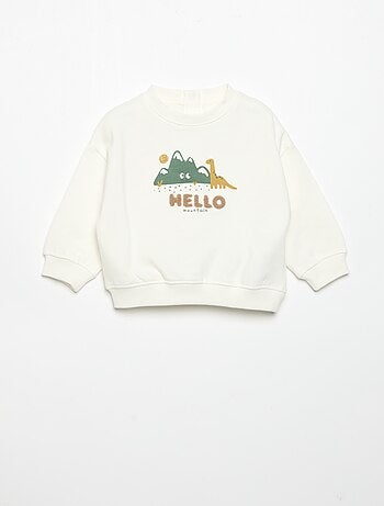 Sudadera de manga larga de forro polar con estampado