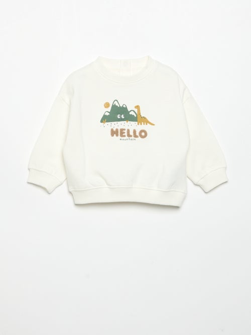 Sudadera de manga larga de forro polar con estampado - Kiabi Sudadera de manga larga de forro polar con estampado - Kiabi