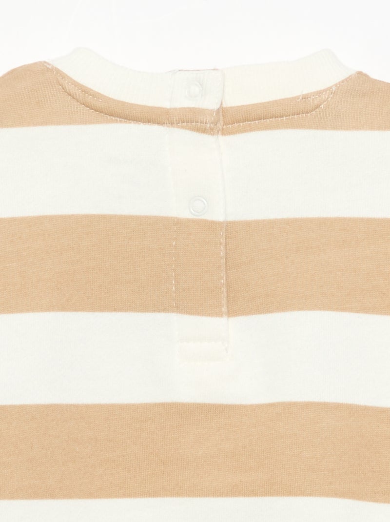 Sudadera de manga larga de polar con animación Beige - Kiabi