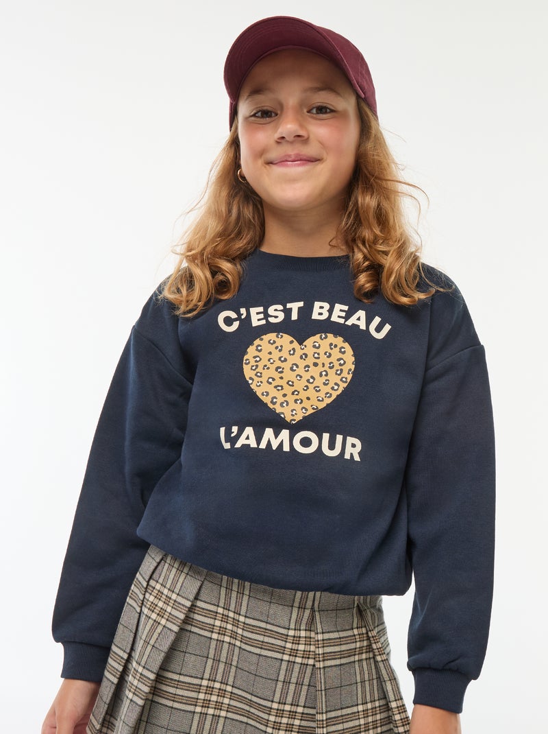 Sudadera de manga larga estampada Azul - Kiabi