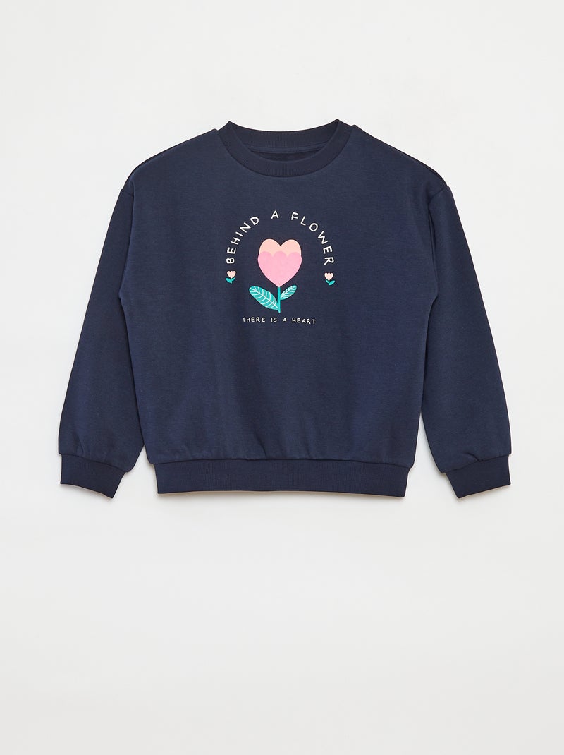 Sudadera de manga larga estampada Azul - Kiabi