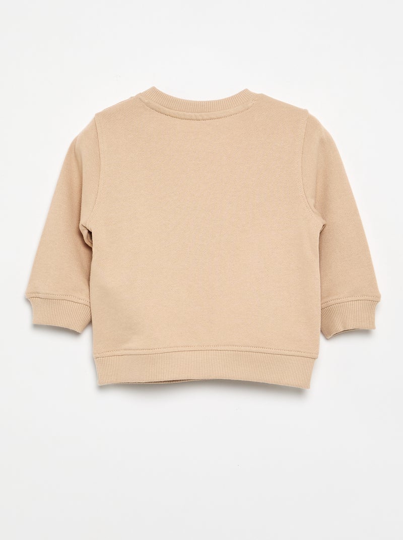 Sudadera de manga larga estampada Beige - Kiabi