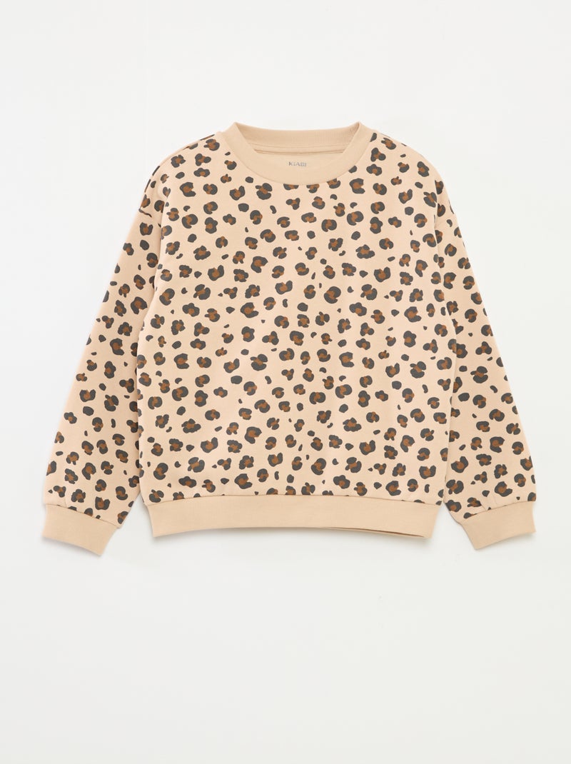 Sudadera de manga larga estampada Beige - Kiabi