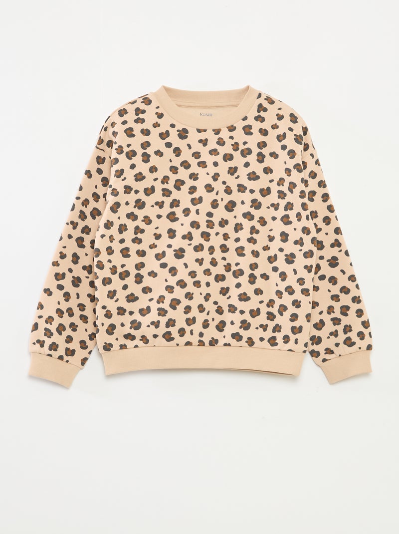 Sudadera de manga larga estampada Beige - Kiabi