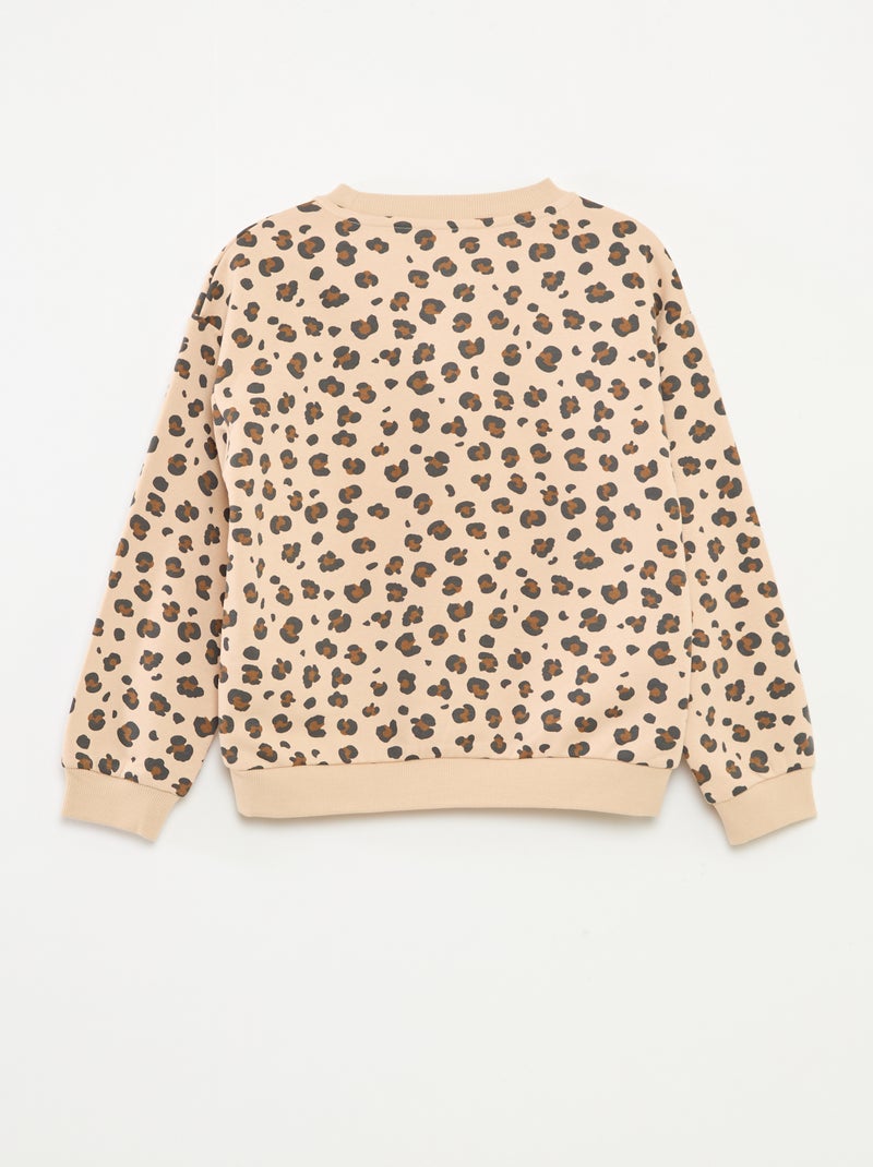 Sudadera de manga larga estampada Beige - Kiabi