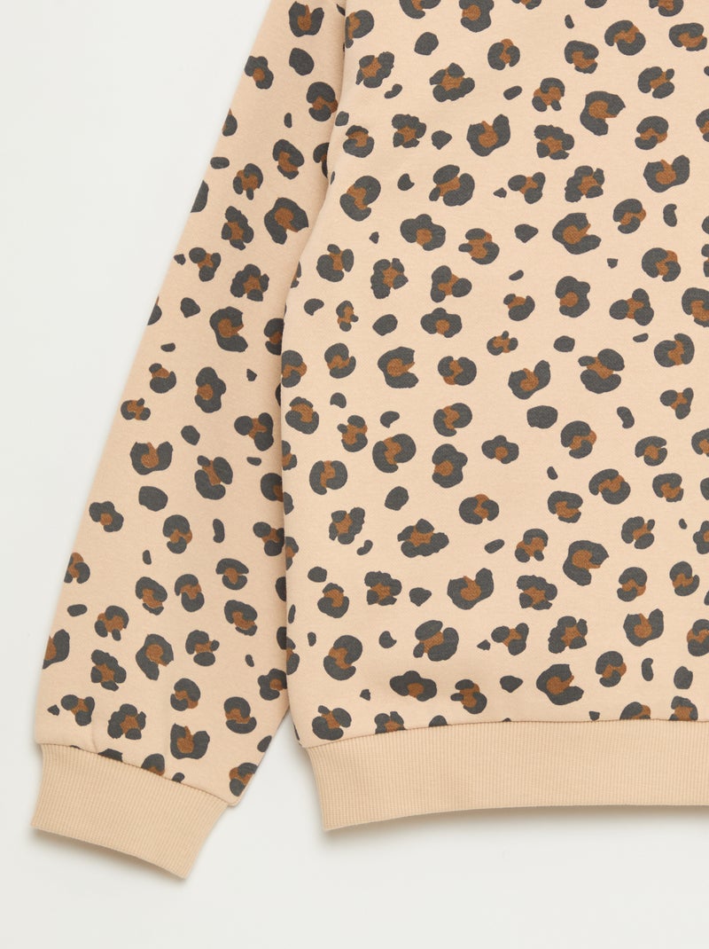 Sudadera de manga larga estampada Beige - Kiabi