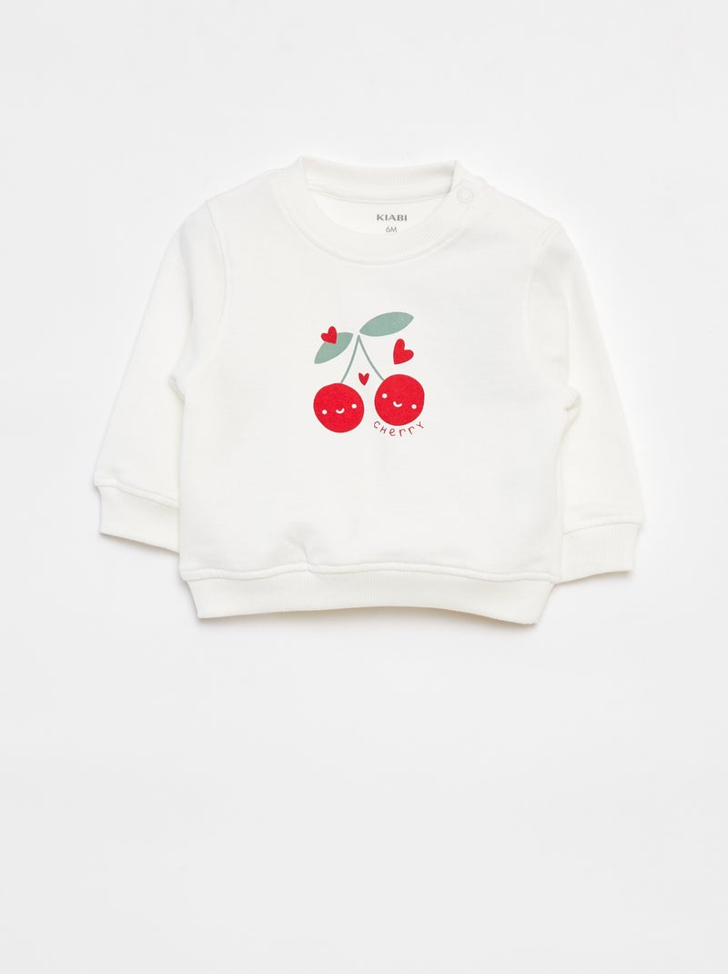Sudadera de manga larga estampada Blanco - Kiabi