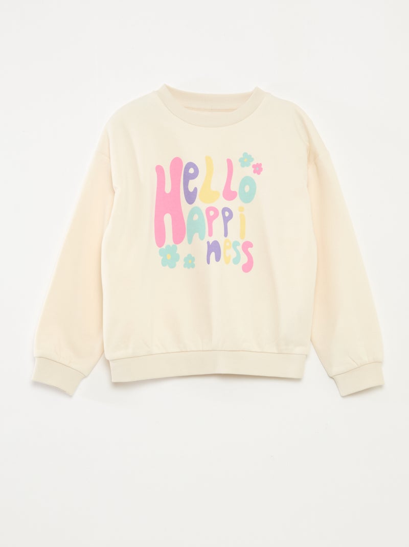 Sudadera de manga larga estampada Blanco - Kiabi