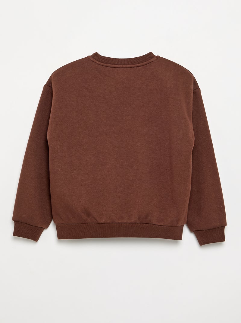 Sudadera de manga larga estampada Marron - Kiabi