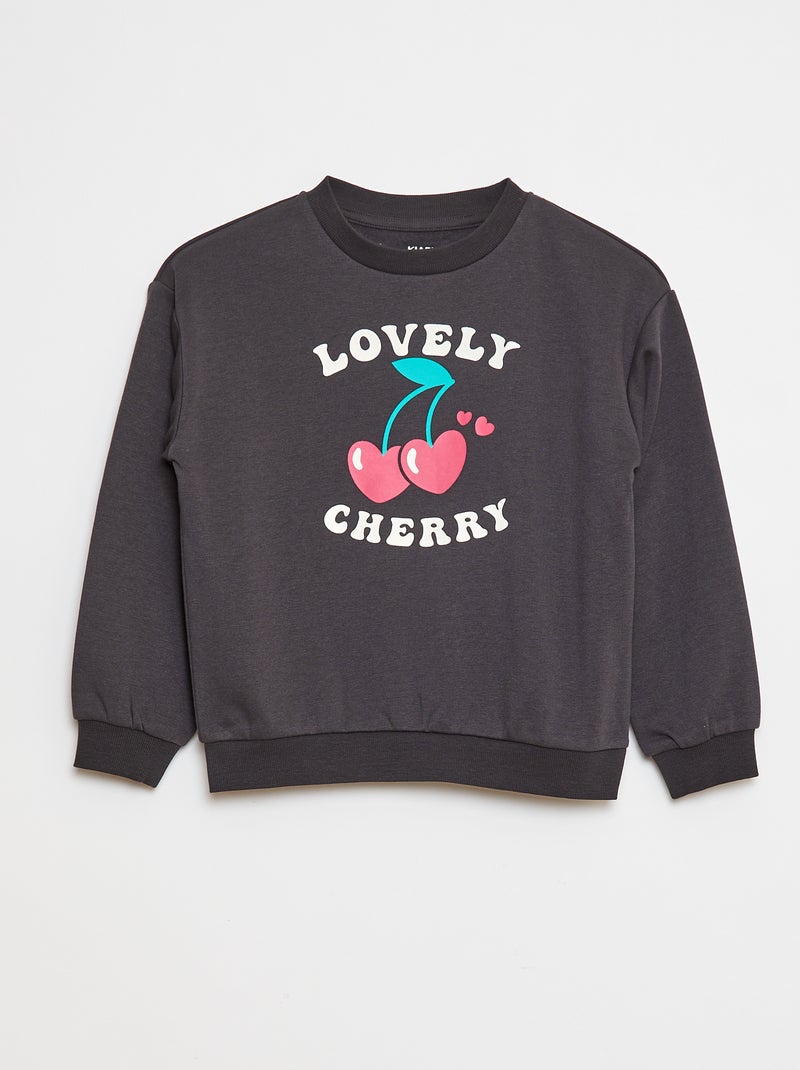 Sudadera de manga larga estampada Negro - Kiabi