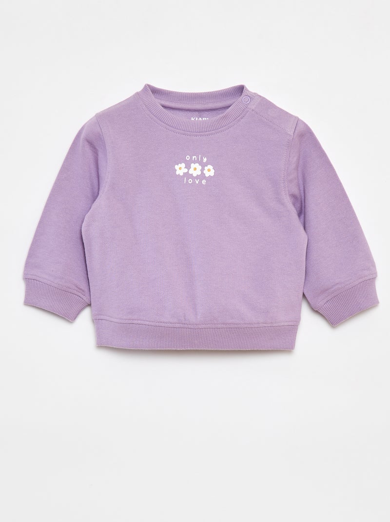 Sudadera de manga larga estampada Purpura - Kiabi