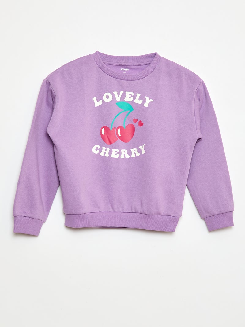 Sudadera de manga larga estampada Purpura - Kiabi