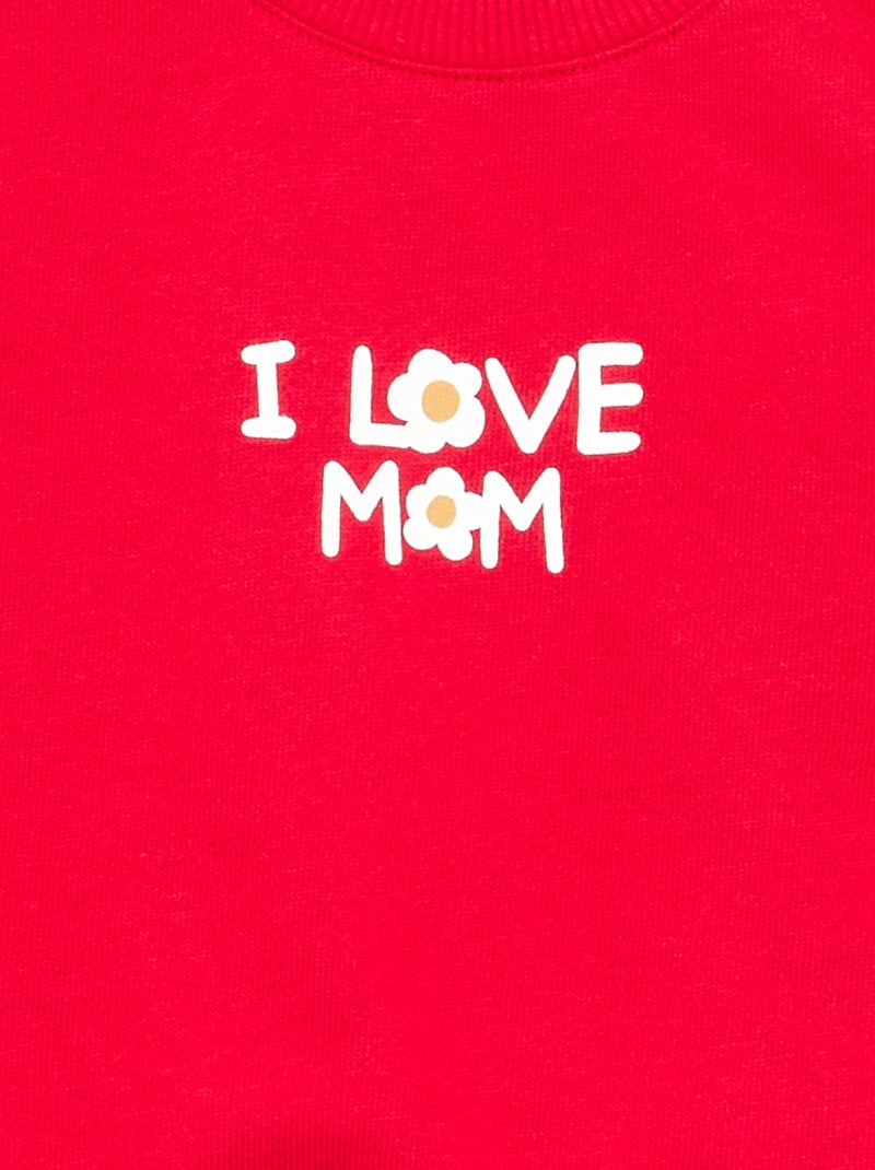 Sudadera de manga larga estampada Rojo - Kiabi