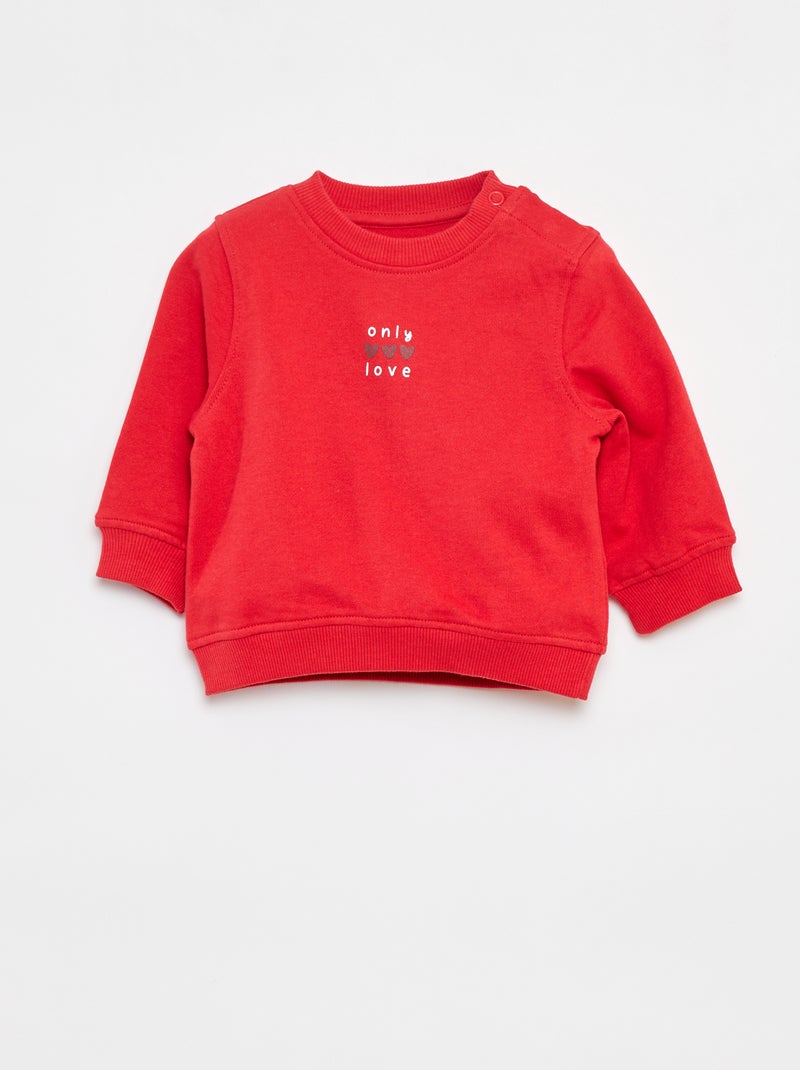 Sudadera de manga larga estampada Rojo - Kiabi