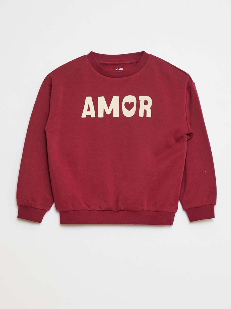 Sudadera de manga larga estampada Rojo - Kiabi