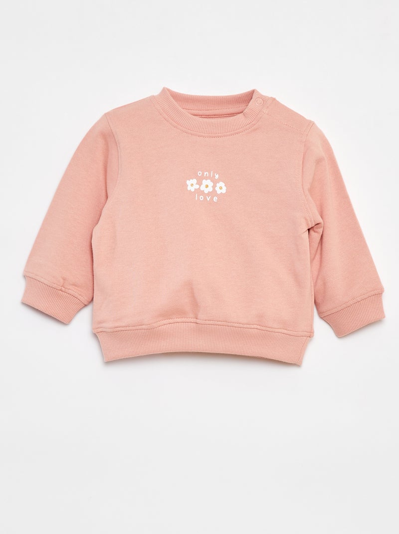 Sudadera de manga larga estampada Rosa - Kiabi