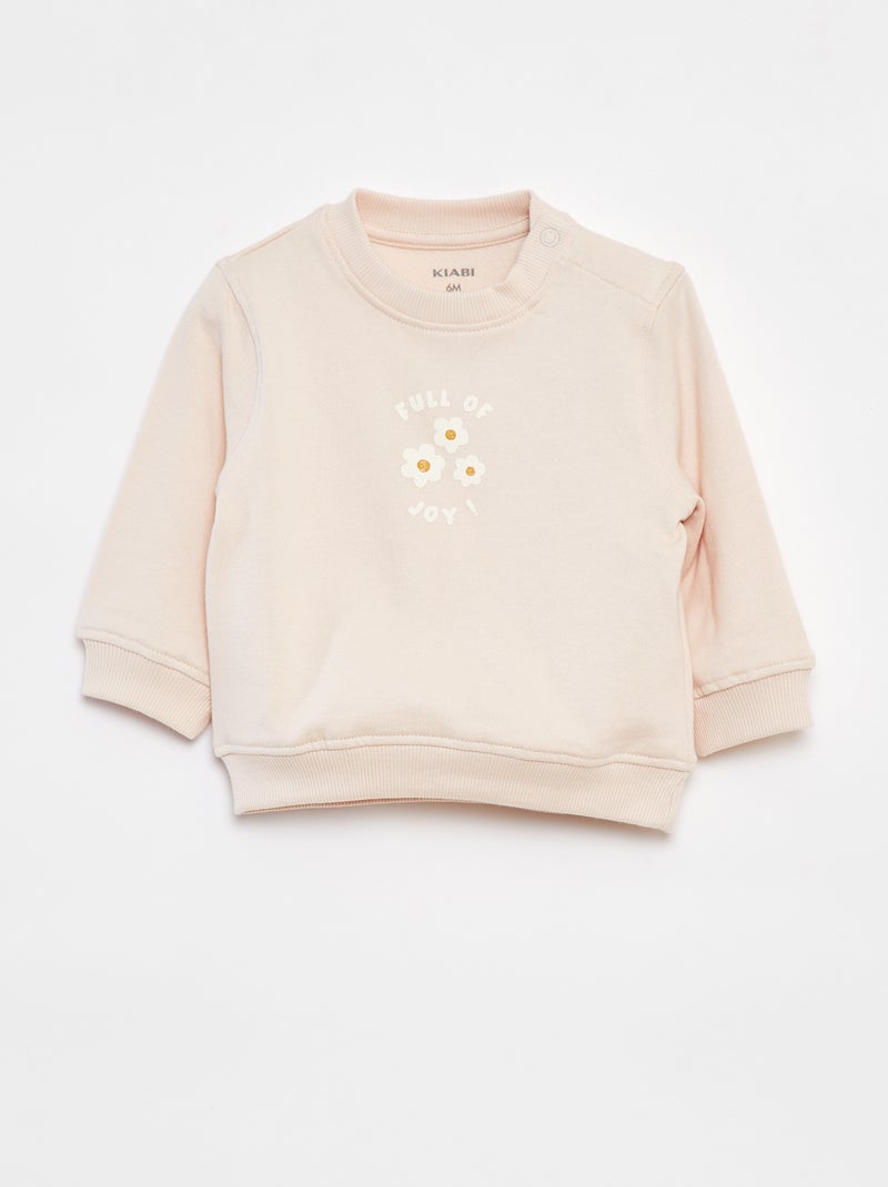 Sudadera de manga larga estampada Rosa - Kiabi
