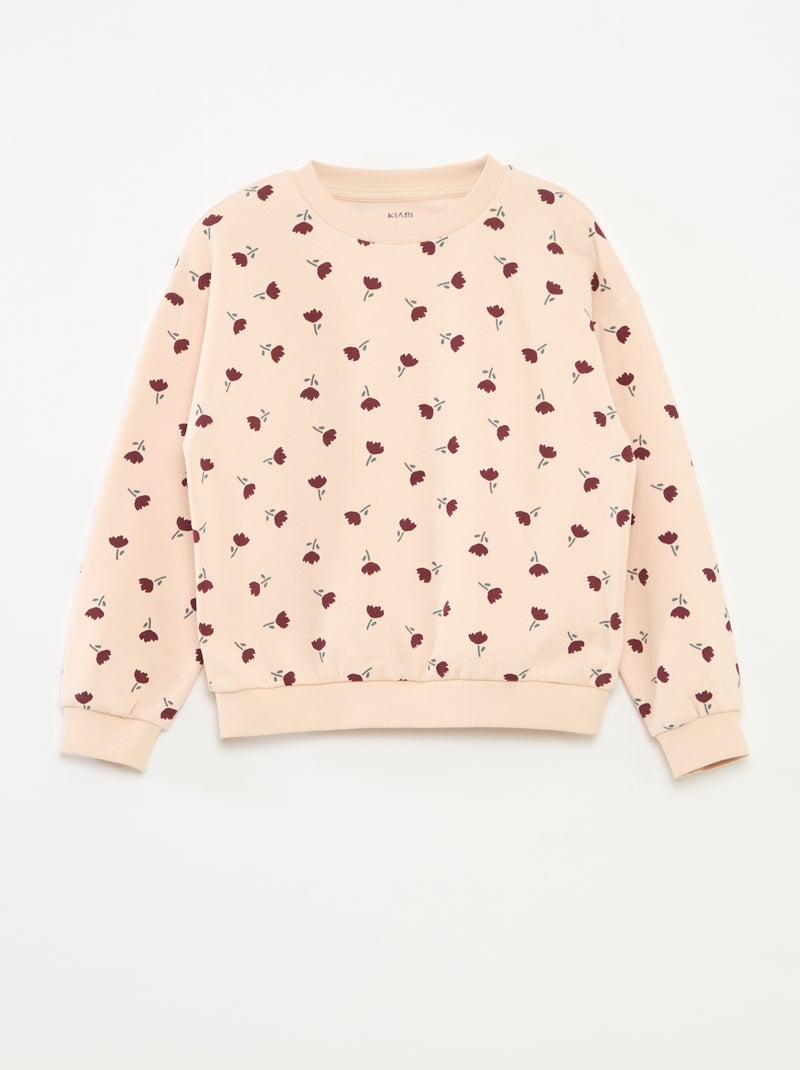 Sudadera de manga larga estampada Rosa - Kiabi