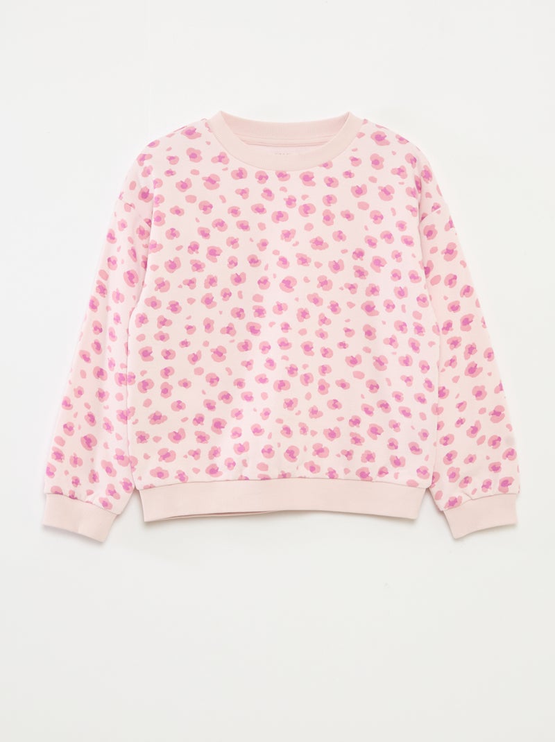 Sudadera de manga larga estampada Rosa - Kiabi