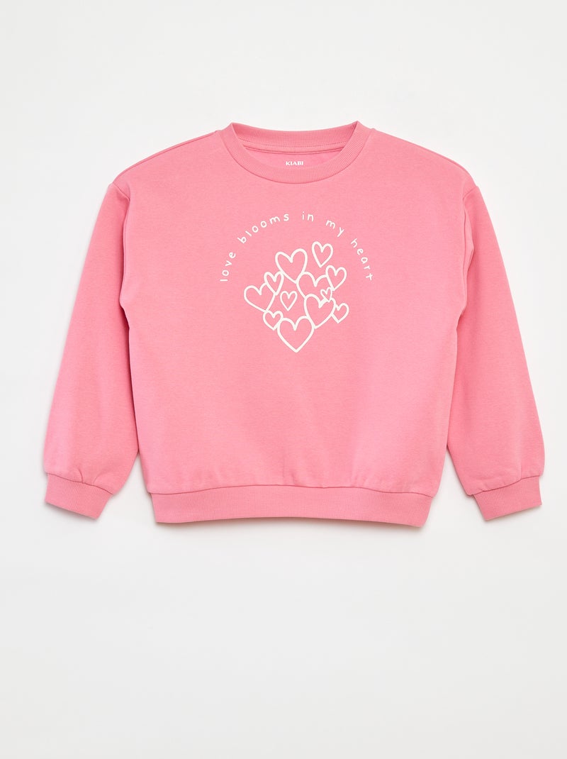 Sudadera de manga larga estampada Rosa - Kiabi