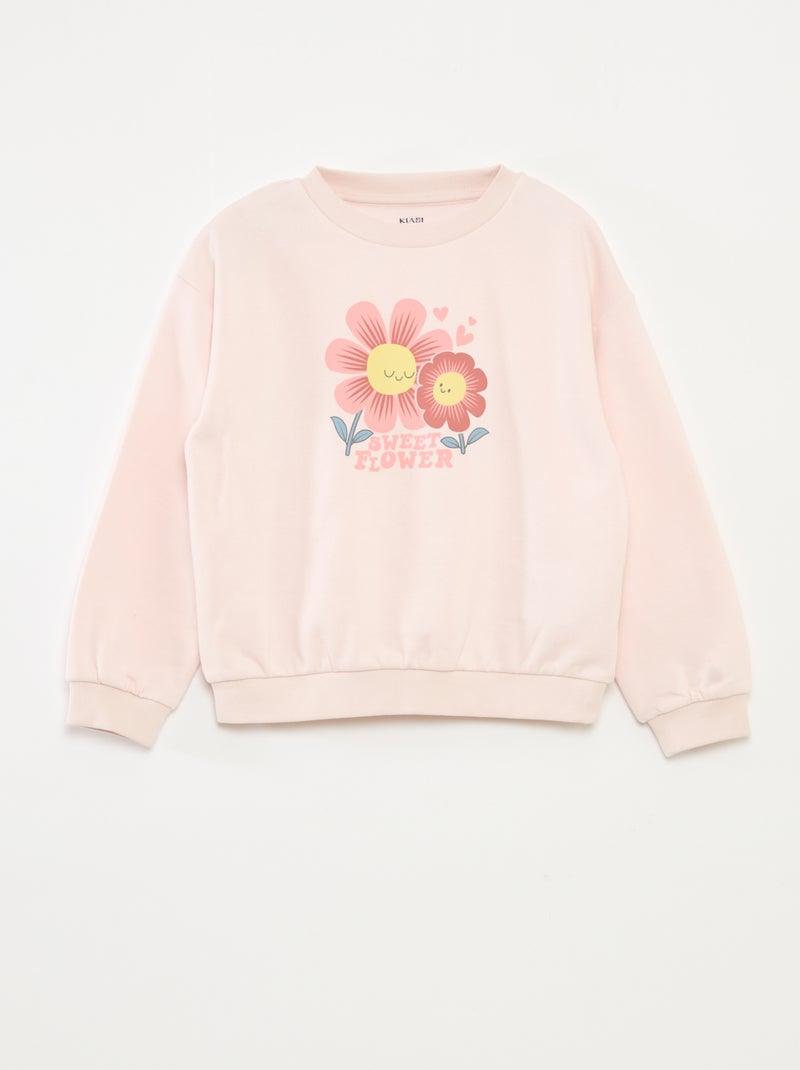 Sudadera de manga larga estampada Rosa - Kiabi