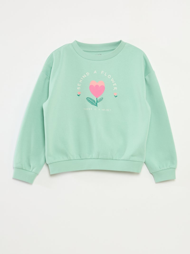 Sudadera de manga larga estampada Verde - Kiabi