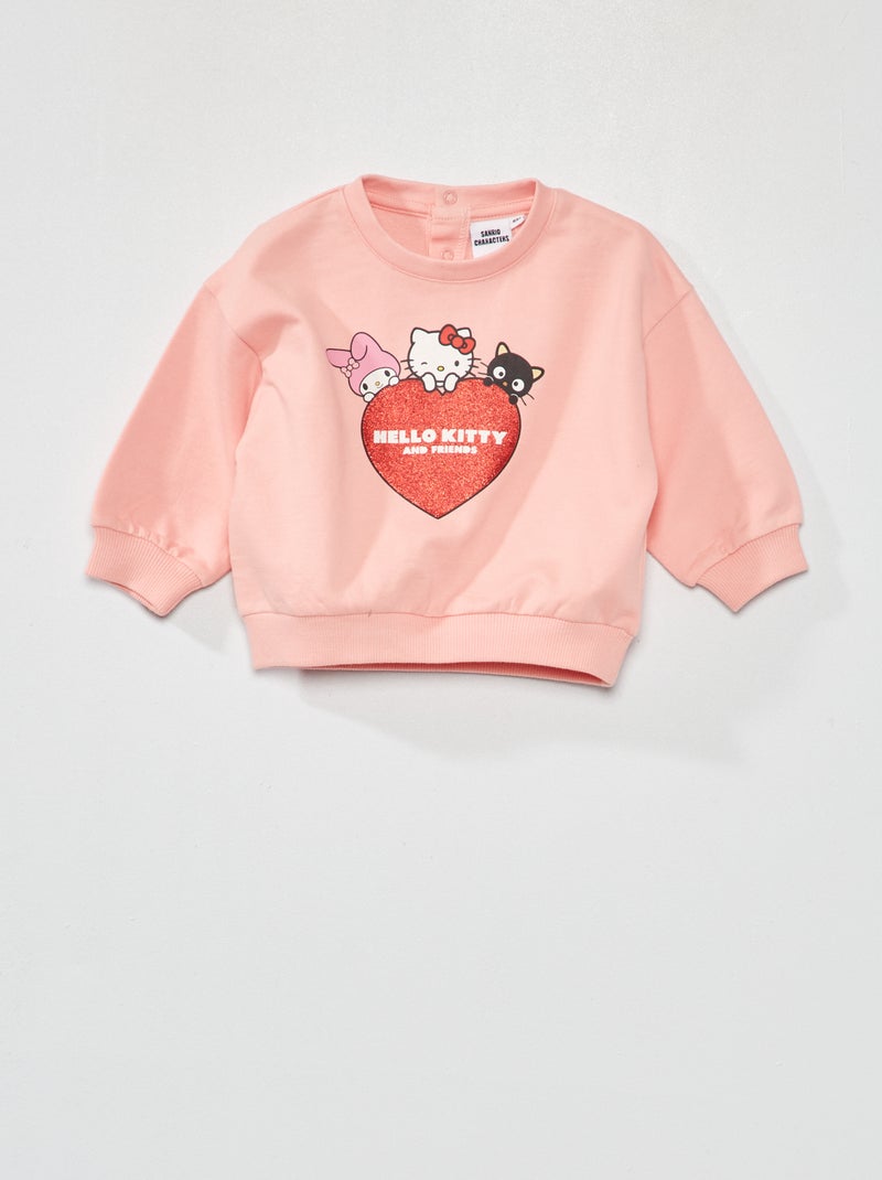 Sudadera de manga larga 'Hello Kitty' burdeos claro - Kiabi