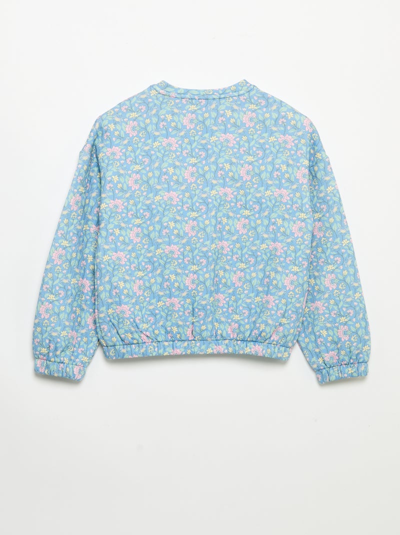Sudadera de manga larga y abertura con botones a presión Azul - Kiabi