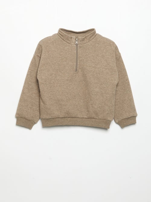 Sudadera de manga larga y cuello con cremallera - Kiabi
