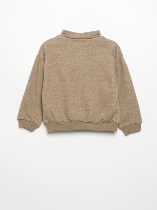 Sudadera de manga larga y cuello con cremallera - Kiabi