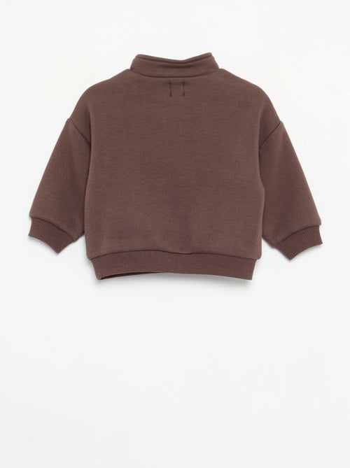 Sudadera de manga larga y cuello con cremallera - Kiabi Sudadera de manga larga y cuello con cremallera - Kiabi