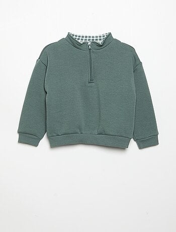 Sudadera de manga larga y cuello con cremallera