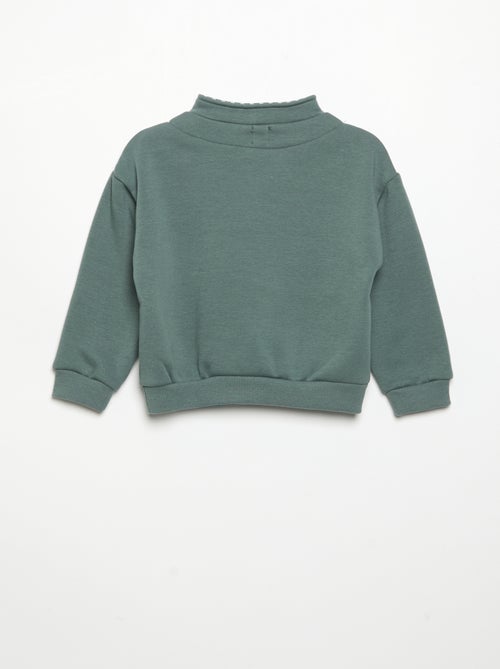 Sudadera de manga larga y cuello con cremallera - Kiabi Sudadera de manga larga y cuello con cremallera - Kiabi