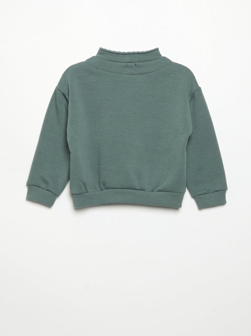 Sudadera de manga larga y cuello con cremallera Verde - Kiabi