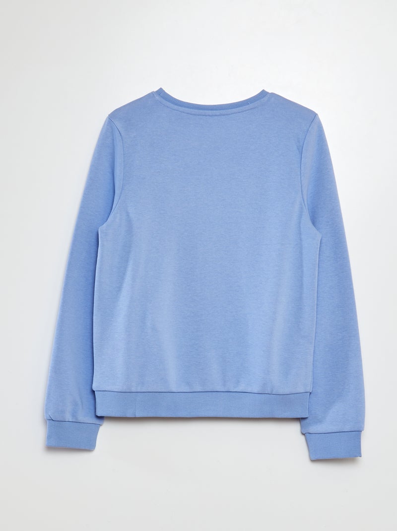 Sudadera de manga larga y cuello redondo con estampado AZUL - Kiabi