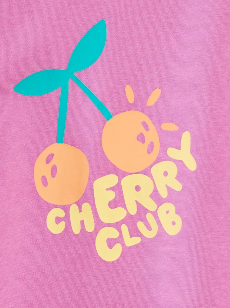 Sudadera de manga larga y cuello redondo con estampado PURPURA - Kiabi