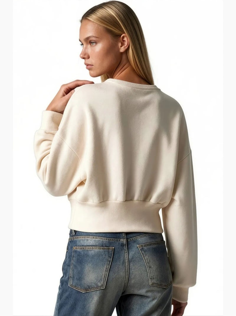 Sudadera de mezcla de algodón para mujer busem Crema - Kiabi