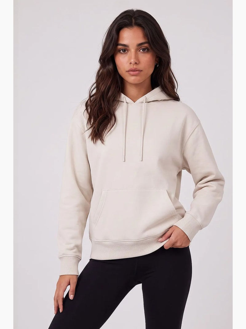 Sudadera de mujer de algodón y poliéster tommy Crema - Kiabi