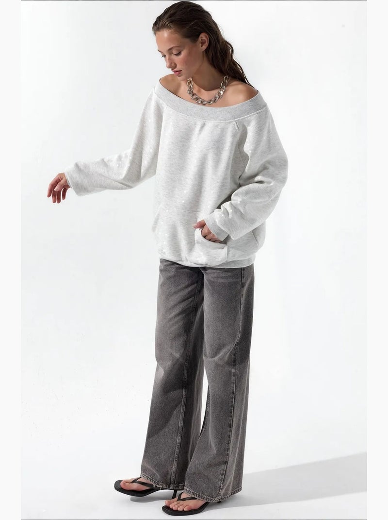 Sudadera de mujer de mezcla de algodón busem Gris claro - Kiabi