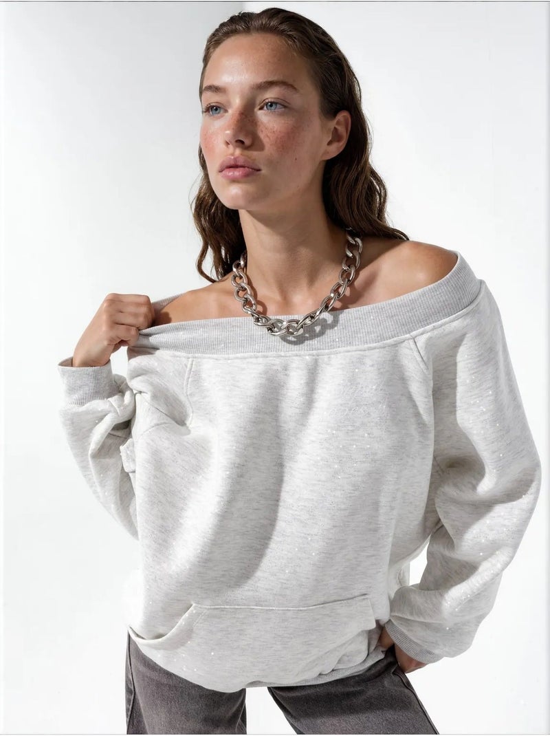 Sudadera de mujer de mezcla de algodón busem Gris claro - Kiabi