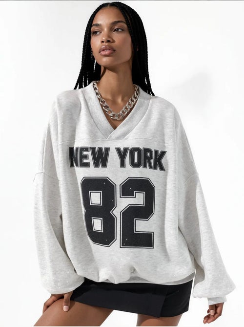 Sudadera de mujer de mezcla de algodón busem - Kiabi Sudadera de mujer de mezcla de algodón busem - Kiabi