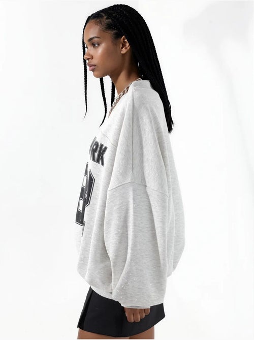 Sudadera de mujer de mezcla de algodón busem - Kiabi Sudadera de mujer de mezcla de algodón busem - Kiabi