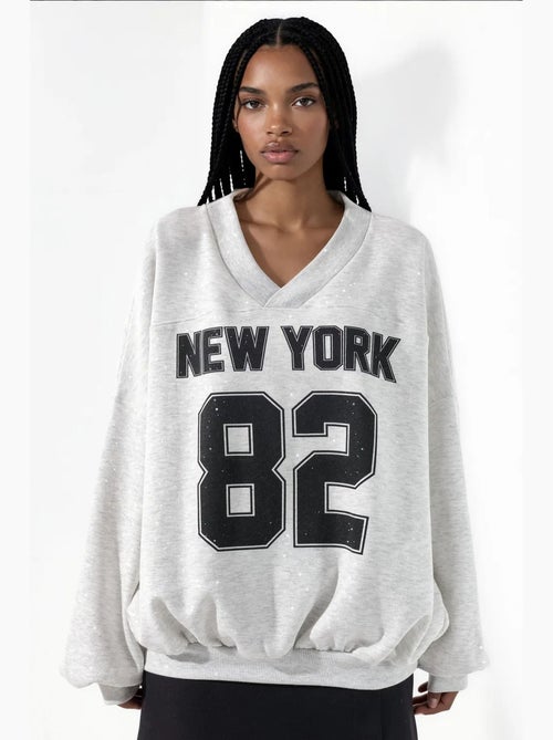 Sudadera de mujer de mezcla de algodón busem - Kiabi Sudadera de mujer de mezcla de algodón busem - Kiabi