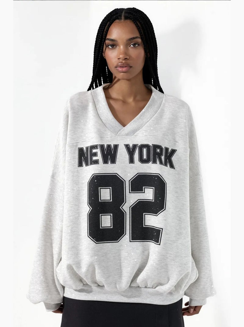 Sudadera de mujer de mezcla de algodón busem Gris claro - Kiabi