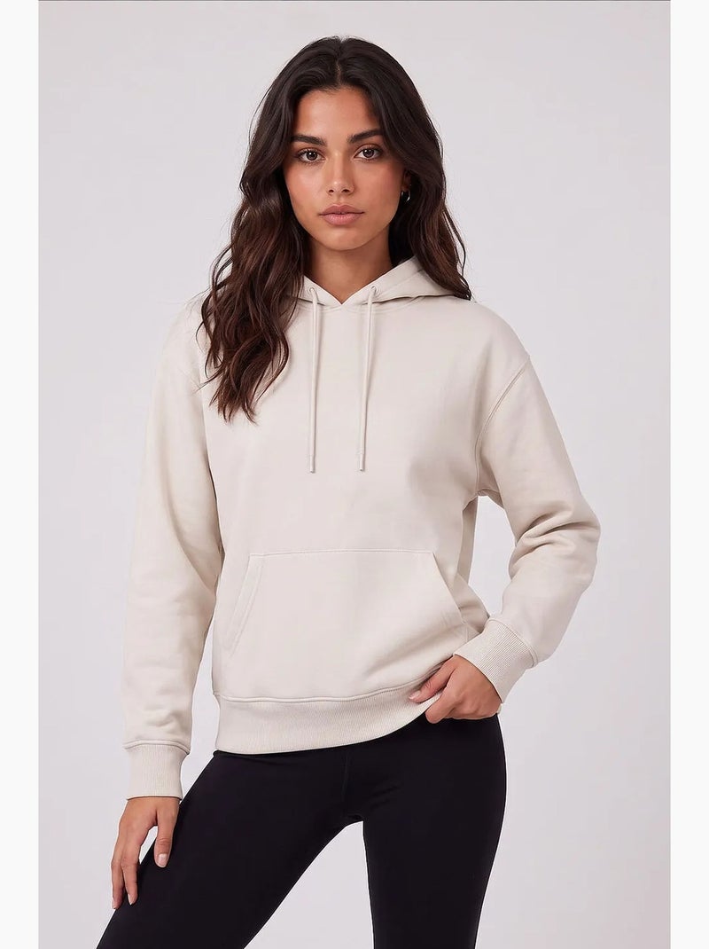 Sudadera de mujer de mezcla de algodón tommy Crema - Kiabi