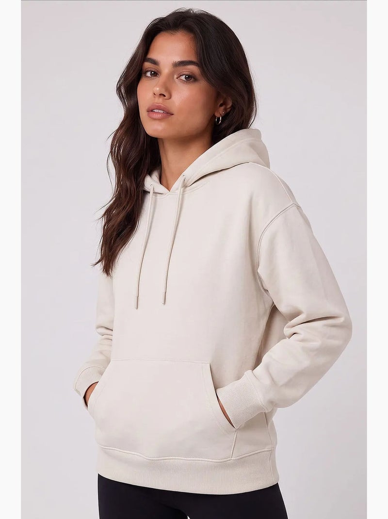 Sudadera de mujer de mezcla de algodón tommy Crema - Kiabi