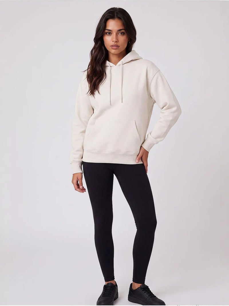 Sudadera de mujer de mezcla de algodón tommy Crema - Kiabi