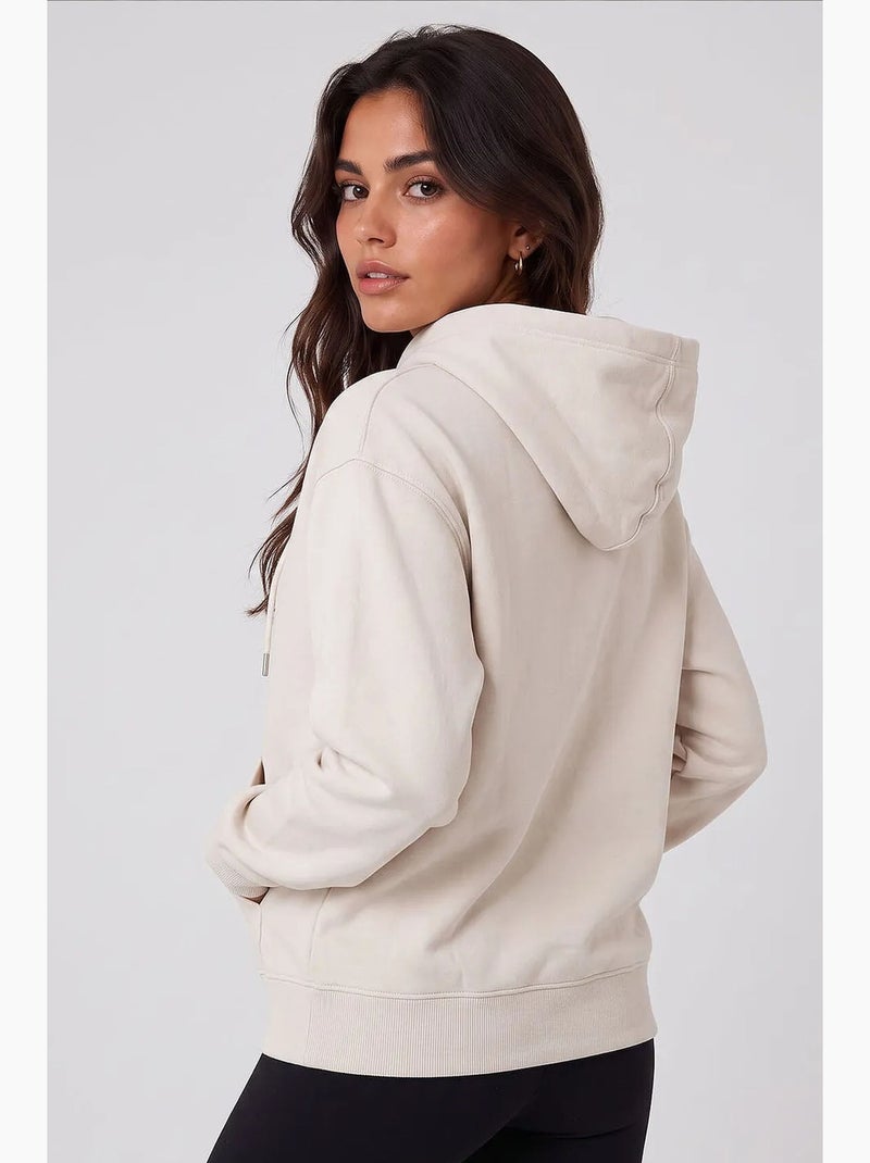 Sudadera de mujer de mezcla de algodón tommy Crema - Kiabi