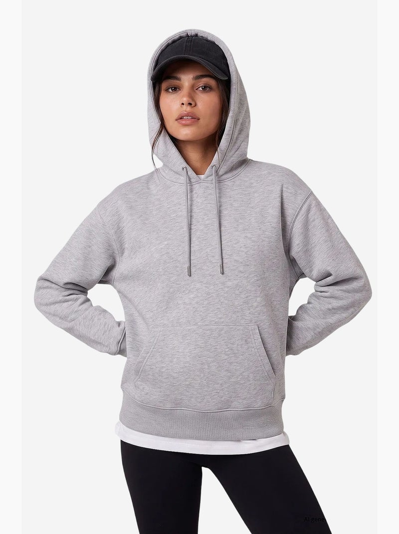 Sudadera de mujer de mezcla de algodón tommy Gris claro - Kiabi