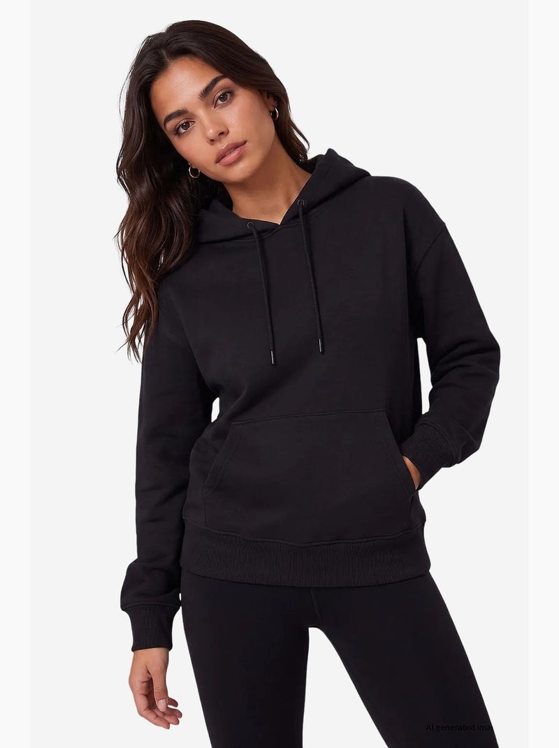 Sudadera de mujer de mezcla de algodón tommy Negro - Kiabi